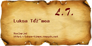 Luksa Tímea névjegykártya
